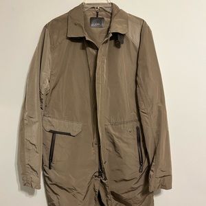 Tumi Light Brown Windbreaker Trench Pea Coat Water Repellent size Medium